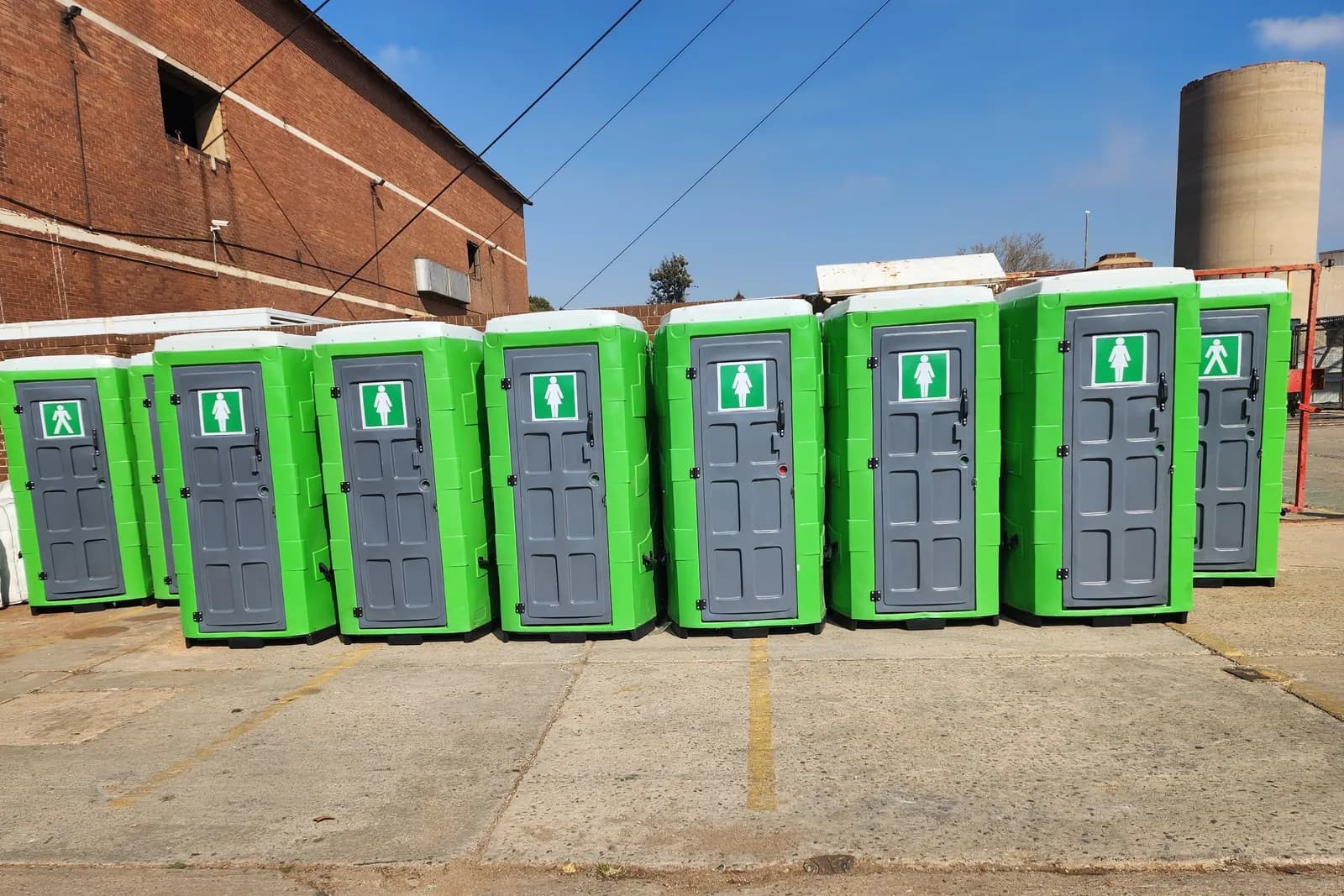 Hire units lined up and ready to go out