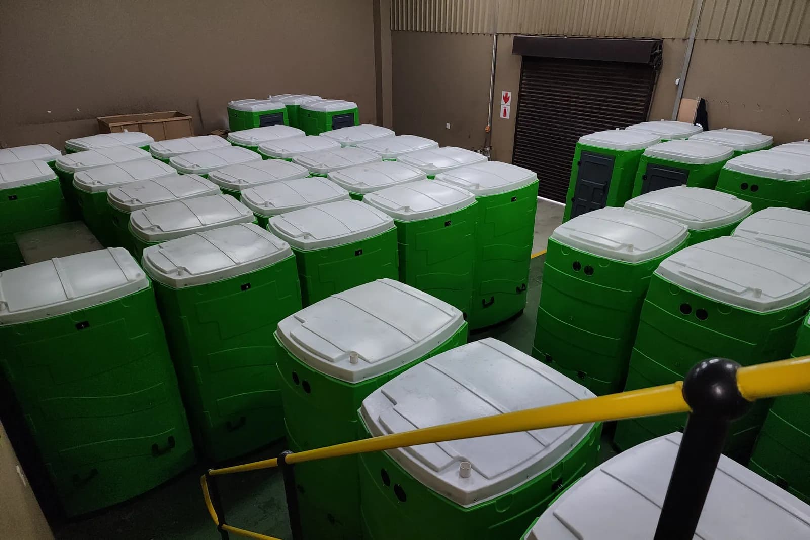 Units stored under cover